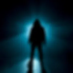 A shadowy silhouette of a man standing in a dimly lit environment, symbolizing the unknown aspects of his identity and role in society.
