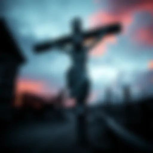 A man on a cross making moaning sounds at the Stormhill shack in Limgrave