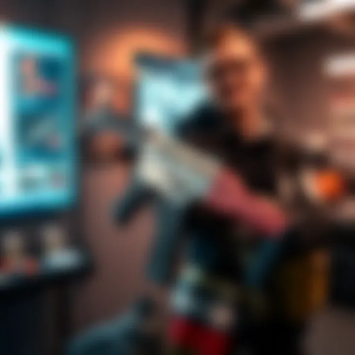 A player proudly displays the Mythic AK117 weapon in a gaming setting, showcasing its unique design and color scheme.