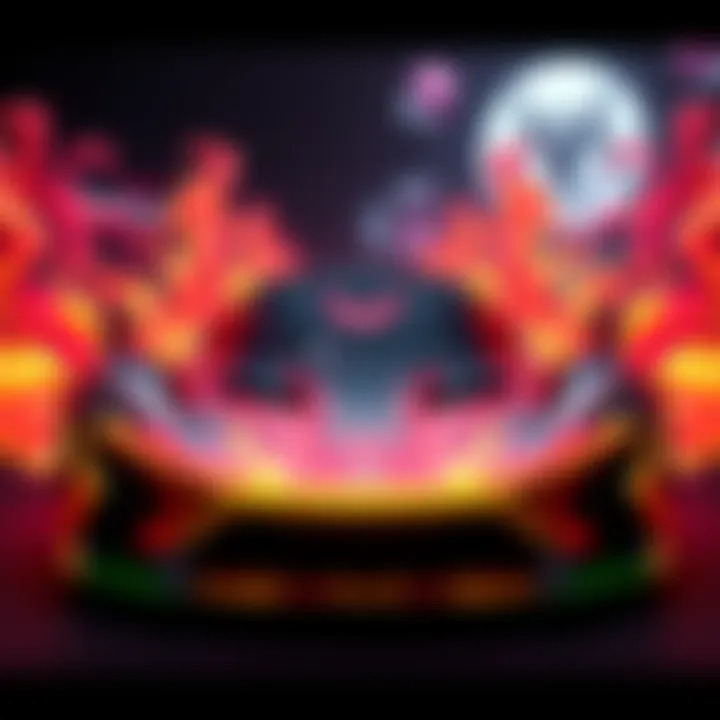 A vibrant display of the Mythic DL Q33 Lotus Flames, showcasing its unique design and colors.