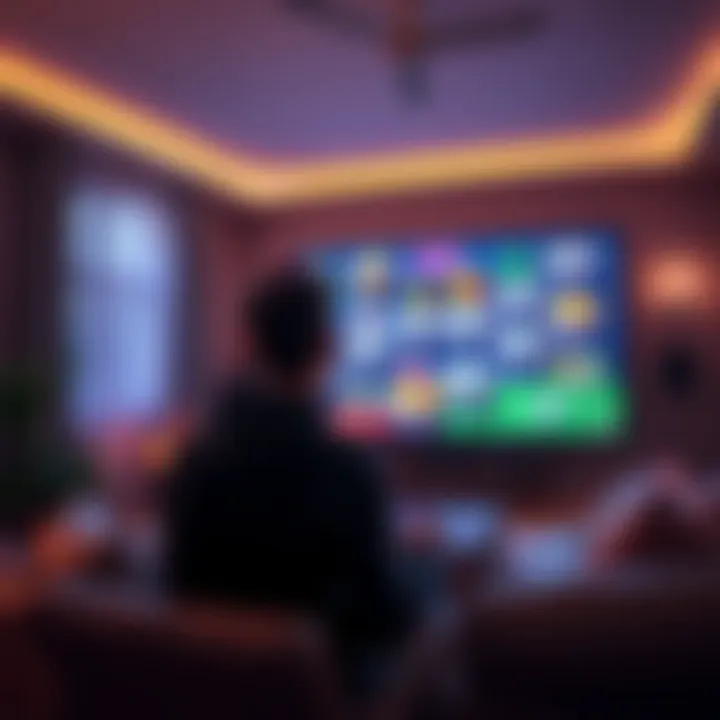 Playing N64 games on a big screen A person enjoying Nintendo 64 games projected on an 83-inch screen in a cozy room