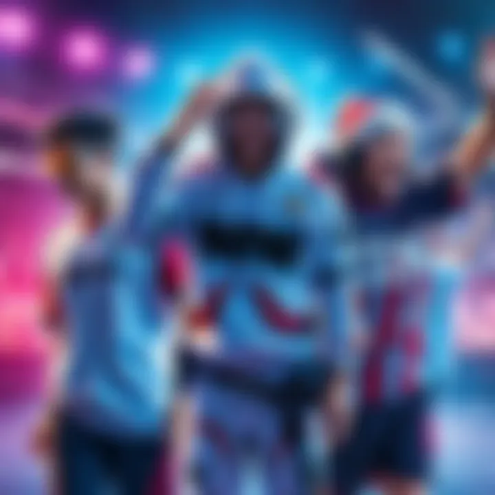 Jstn and Chronic in FUT jerseys, Frosty in Geng colors, Scrzbbles in SSG gear celebrating