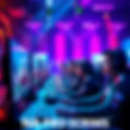Teams competing in the NA Pro Scrims with gamers focused on their screens and excitement in the air