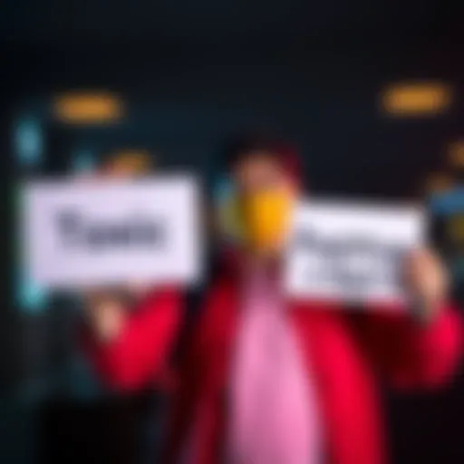 A person holding two signs, one saying 'Toxic' and the other 'Positive', showing the challenge of naming things.