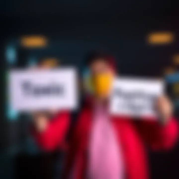 A person holding two signs, one saying 'Toxic' and the other 'Positive', showing the challenge of naming things.