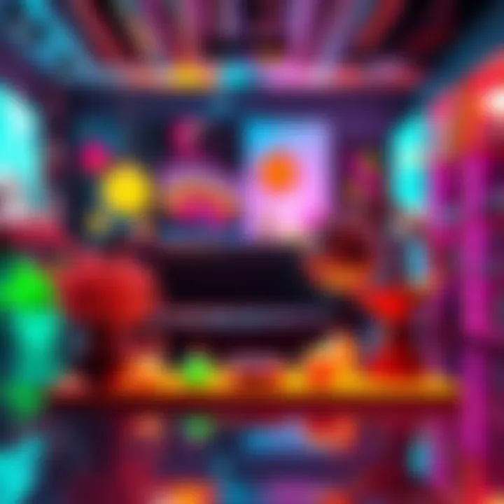 A vibrant and artistic display showcasing Namielle's unique design elements and styles that appeal to her fans.