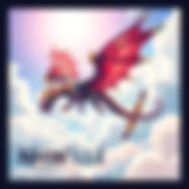 A vibrant illustration of Namielle, a dragon-like creature from Monster Hunter World, soaring in a bright sky surrounded by clouds, showcasing its elegance and power as desired by the community.