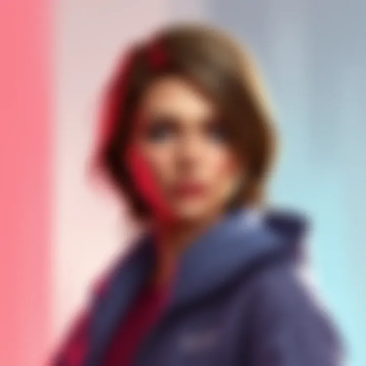 A vibrant illustration of Nancy showcasing her new portrait and model featured on the DBD website.