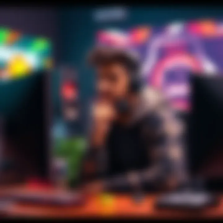 Nani looking thoughtful Nani sitting at a desk with a gaming setup, appearing deep in thought about his streaming decision.