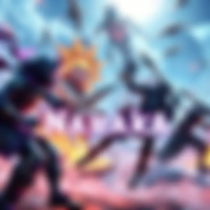 A scene from Naraka showcasing players engaged in battle with vibrant graphics and dynamic movement.