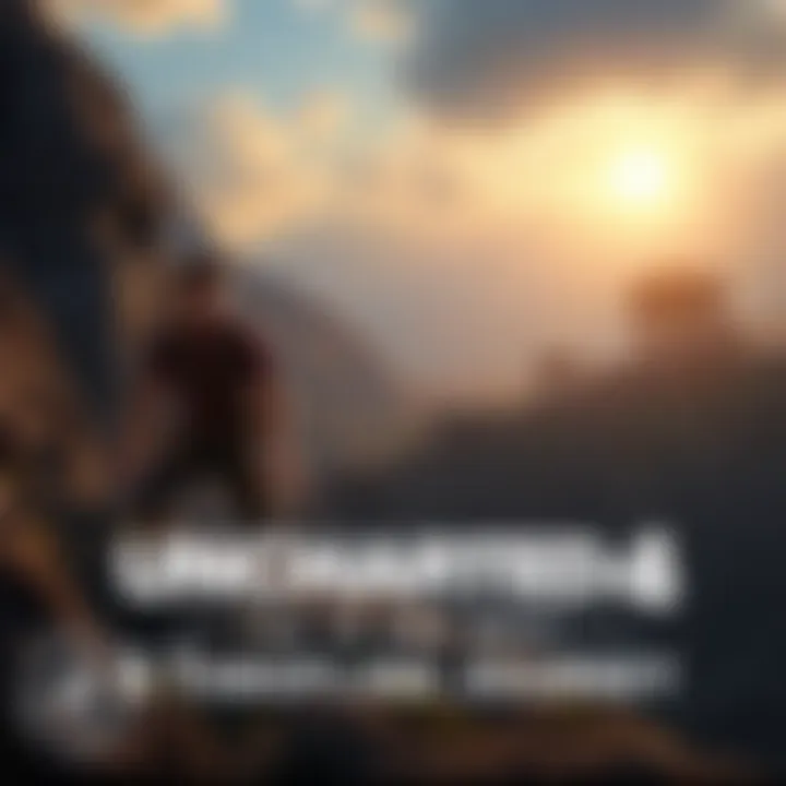 Nathan Drake exploring a rugged terrain with ancient ruins in the background