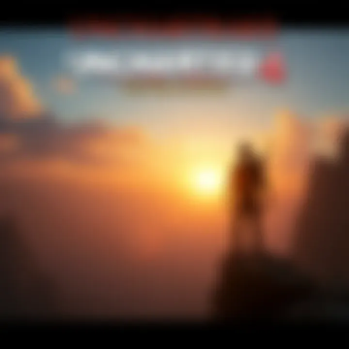 Nathan Drake stands on a cliff, looking at a beautiful sunset in Uncharted 4, showcasing the game's stunning graphics and adventure theme.