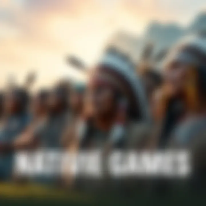 A collage of video game characters representing Native American cultures, showcasing traditional attire and landscapes.