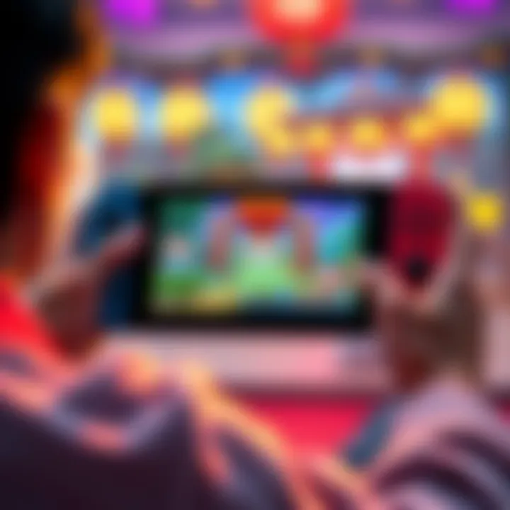 A player enjoying Natsumon on a Nintendo Switch 2, showcasing vibrant graphics and interactive elements.