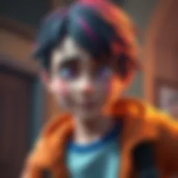 A character named Natty appears without eyes during a game cutscene, looking confused and alarming to players.
