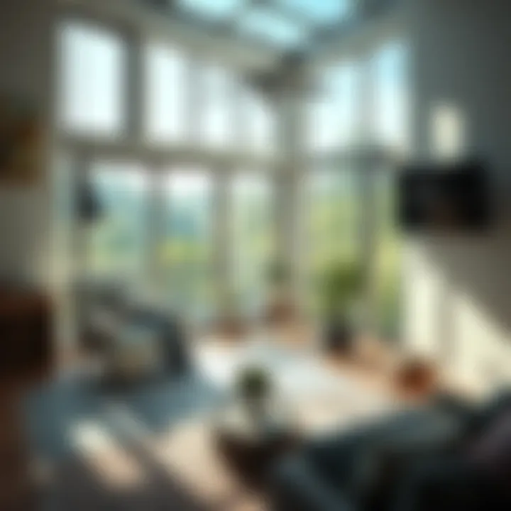 Bright sunlight streaming through windows in Homebase, illuminating the living space and enhancing the atmosphere.