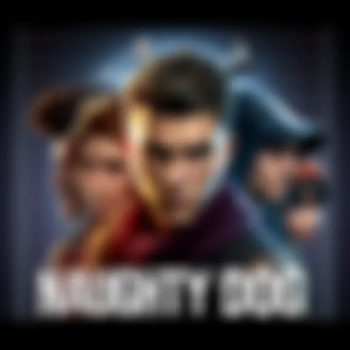 A collage of Naughty Dog characters showing Joel, Nathan Drake, Ellie, Jak, and Daxter with height markers