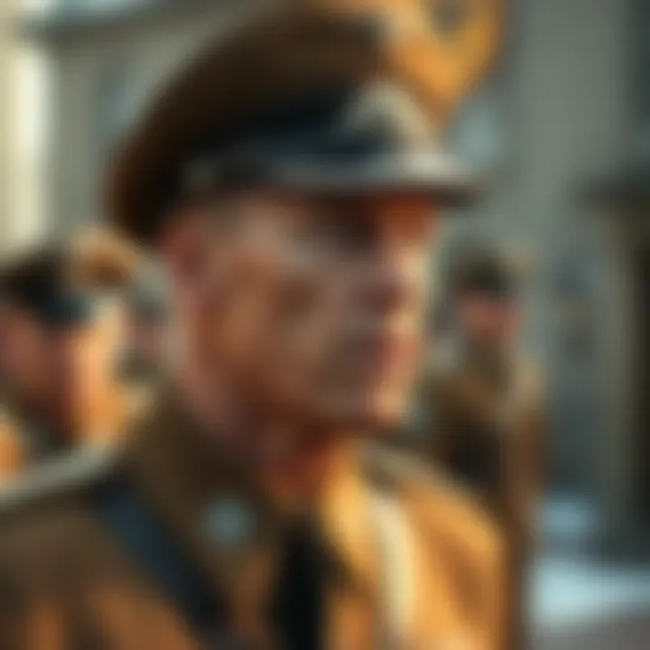 A Nazi soldier in uniform speaking with a Germanic accent, demonstrating the portrayal in various media.