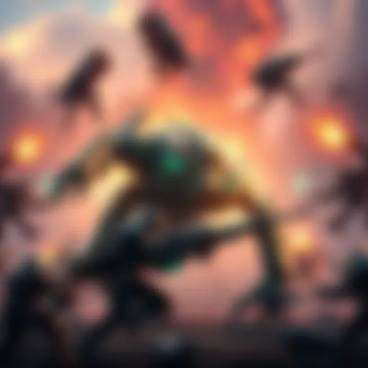 A team of players struggles in a tough Necramech battle, highlighting strategy flaws as they face overwhelming opponents.