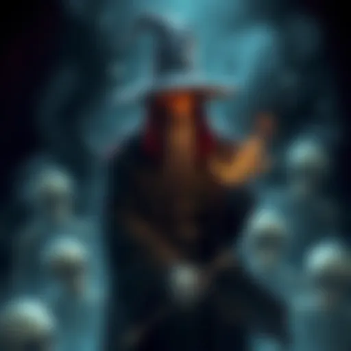 A wizard in dark robes, surrounded by skeletons and shadows, looking frustrated with their minions, illustrating the shortcomings of the Necromancy class in 5e.