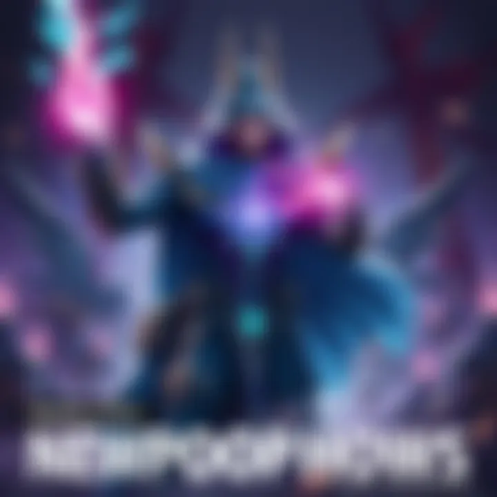 Necrophos in Action Necrophos casting a powerful healing spell with glowing energy around him, surrounded by allies, showcasing his skills in battle