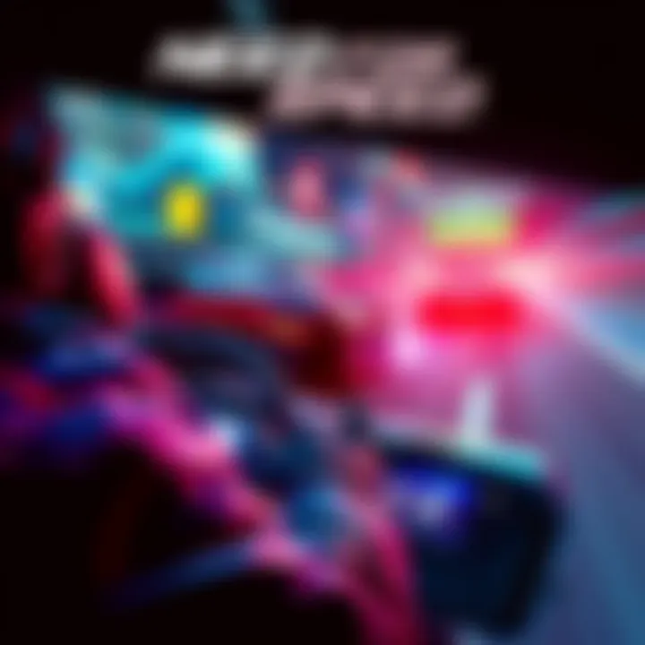 A player racing a car in Need for Speed on a Steam Deck handheld console, with vibrant graphics and fast action on screen.