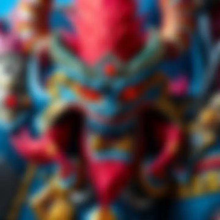 Needlepoint of Thraxx A close-up of a needlepoint artwork featuring Thraxx from Secret of Evermore, showcasing vibrant colors and intricate details.