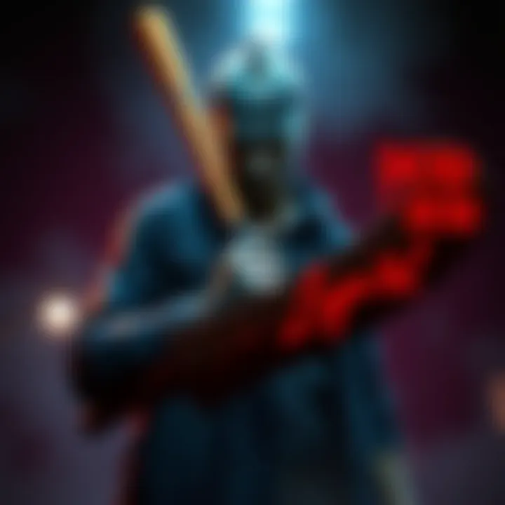 Negan, a character from The Walking Dead, is holding his iconic bat, Lucille, in a dark, creepy setting hinting at his possible arrival in Dead by Daylight.