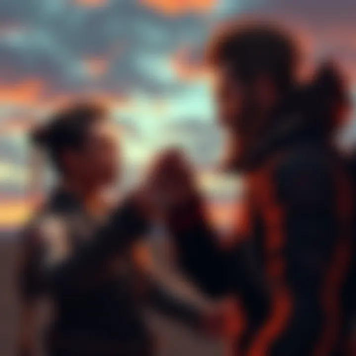 Neil Vana attacks Sam while holding a necklace that contains important information. The setting is a desolate landscape typical of Death Stranding.