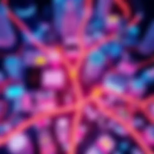 Confusing Layout of Neon Map A chaotic design of the Neon Map with overlapping elements and unclear paths, highlighting user frustration