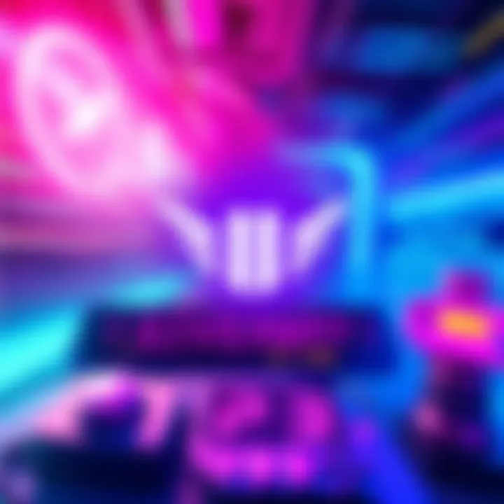 A vibrant graphic promoting a giveaway for Neon White, featuring the game's logo and speedrun elements like timers and gaming consoles.