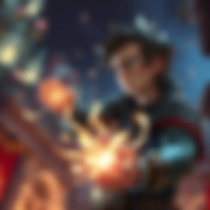 A video game character casting a weak magic spell with a disappointed expression, surrounded by a dimly lit fantasy background.