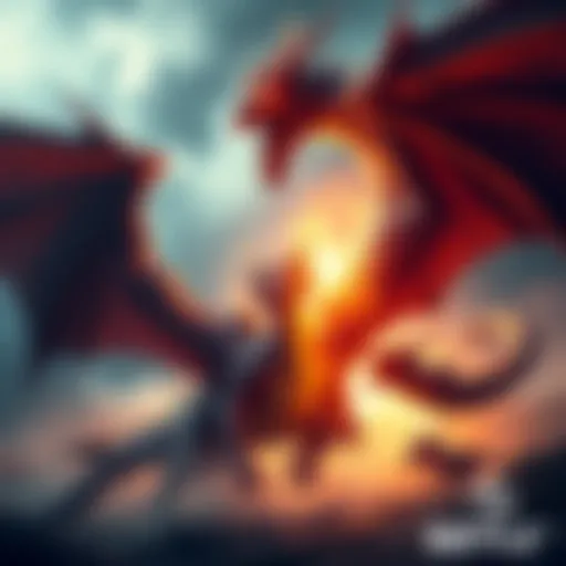 Nergigante clashing with multiple Elder Dragons in a dramatic battle scene