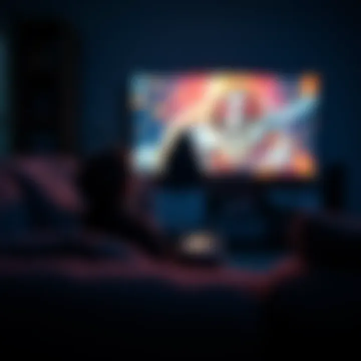 A first-time player sits on a couch with a game controller, looking anxious before starting a horror game on their TV screen.