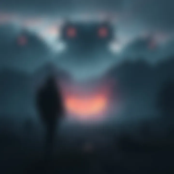 Screenshot from the trailer of Netherwake showing a dark, eerie landscape with a survivor character facing an unknown threat.