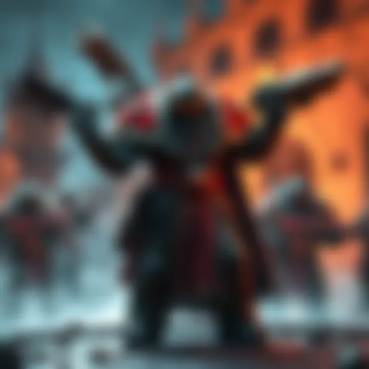 A player character representing the new Archetype in Warhammer 40,000: Rogue Trader, showcasing unique armor and weapons on a dynamic battlefield