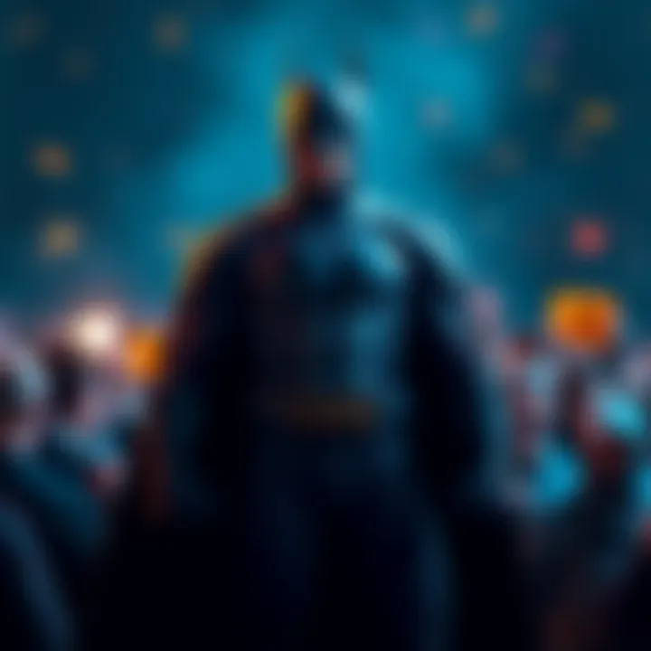 New Batman Announcement Announcement of the new Batman casting with excited fans in the background