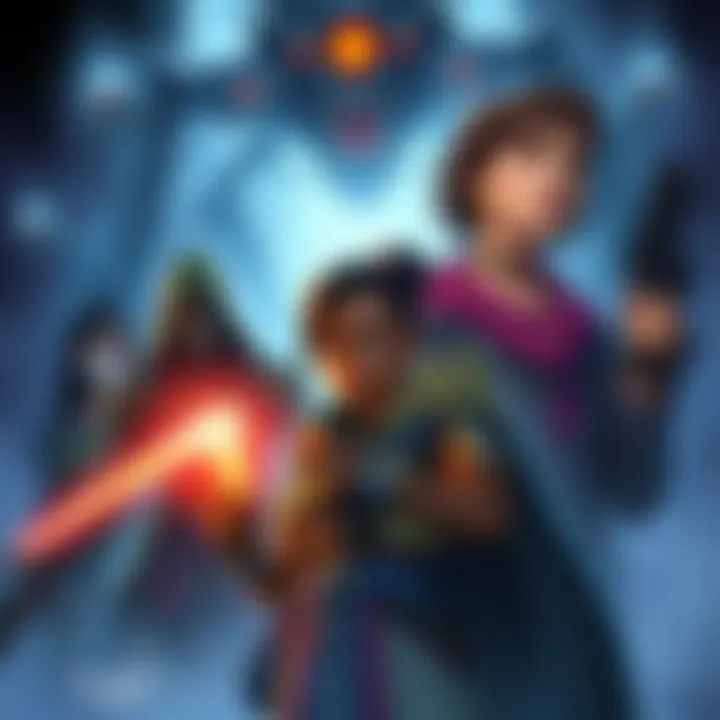 Illustration of new characters from the TEoF expansion, featuring Chioma Esi and other voice actors, set against a sci-fi background with the Vex enemies looming.