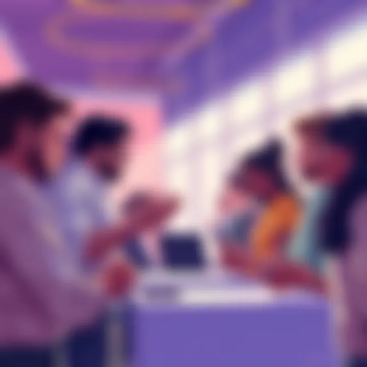 Illustration showing a diverse group of people engaging in a voting process with new class options in a vibrant setting