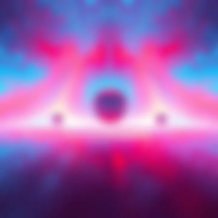 A vibrant spectrum showcasing a new color never seen by humans, surrounded by familiar colors like blue and red.