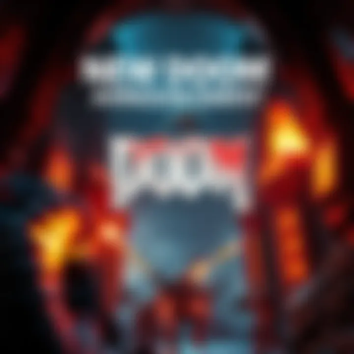 New Doom Game Announcement A dynamic scene featuring action-packed gameplay elements from the upcoming Doom game, showcasing intense combat and futuristic environments.
