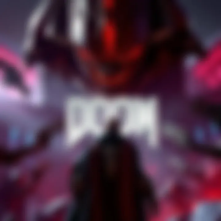 An artist's concept of a powerful hero, either The Slayer or a new character, facing dark forces in a futuristic setting.