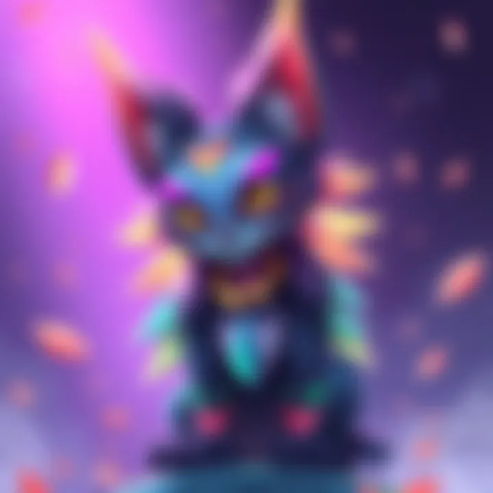 Illustration of Nyata, the new felyne character, featuring bright colors and playful design, replacing Nata in Ascendance.