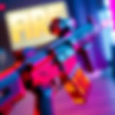 New Fire M416 Gun Close-up of the New Fire M416 gun with sleek design and vibrant colors, showcasing its features for gamers.