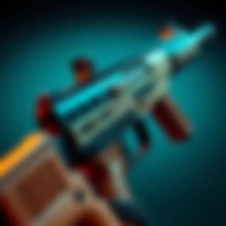 New Firearm Concept A close-up view of a modern firearm design concept with innovative features and sleek lines, representing future gun technology,