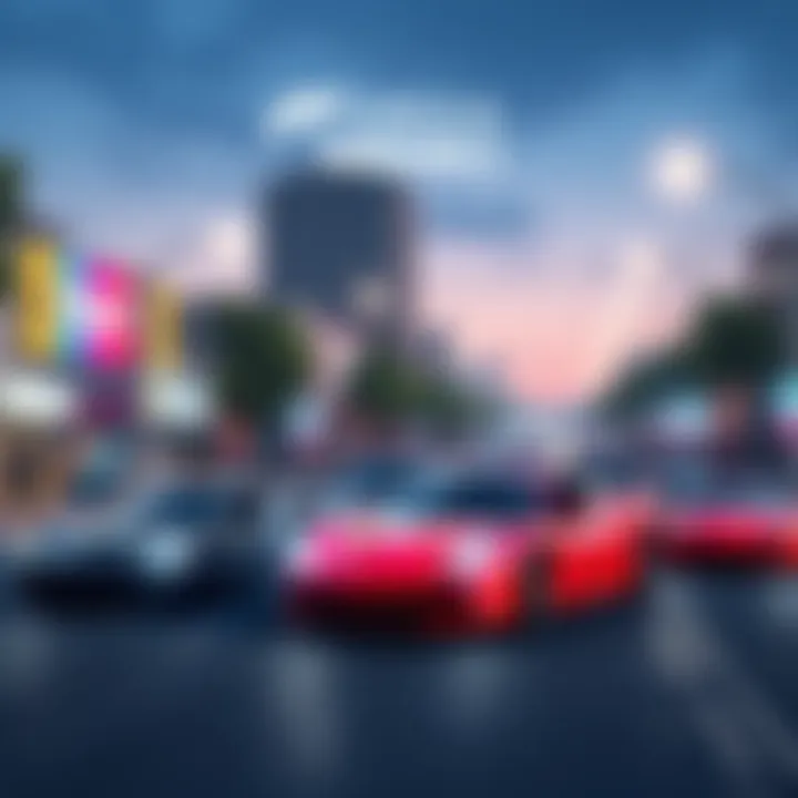 A collection of new cars released for Forza Horizon 6 showcased on a street