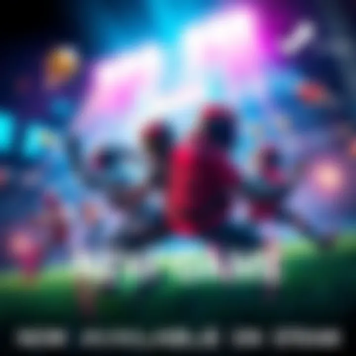 A vibrant game cover featuring colorful graphics and characters in action, showcasing the excitement of gamers.