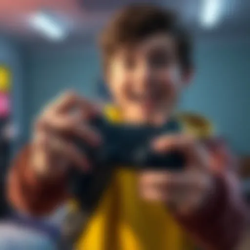 A newcomer eagerly holds a PlayStation 2 controller, excited to play a classic game for the first time.