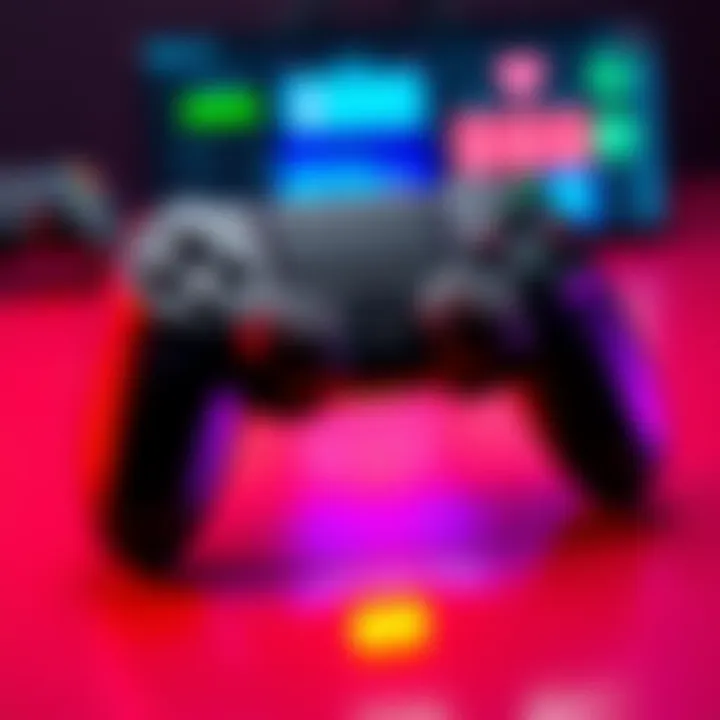 A close-up of a brand new gaming controller with vibrant buttons and sticks, showcasing its sleek design and no signs of wear