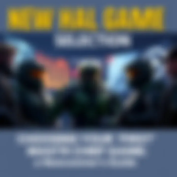 A group of people discussing the best Halo game to start with from the Master Chief collection, featuring game covers like Halo Reach and Combat Evolved in the background.